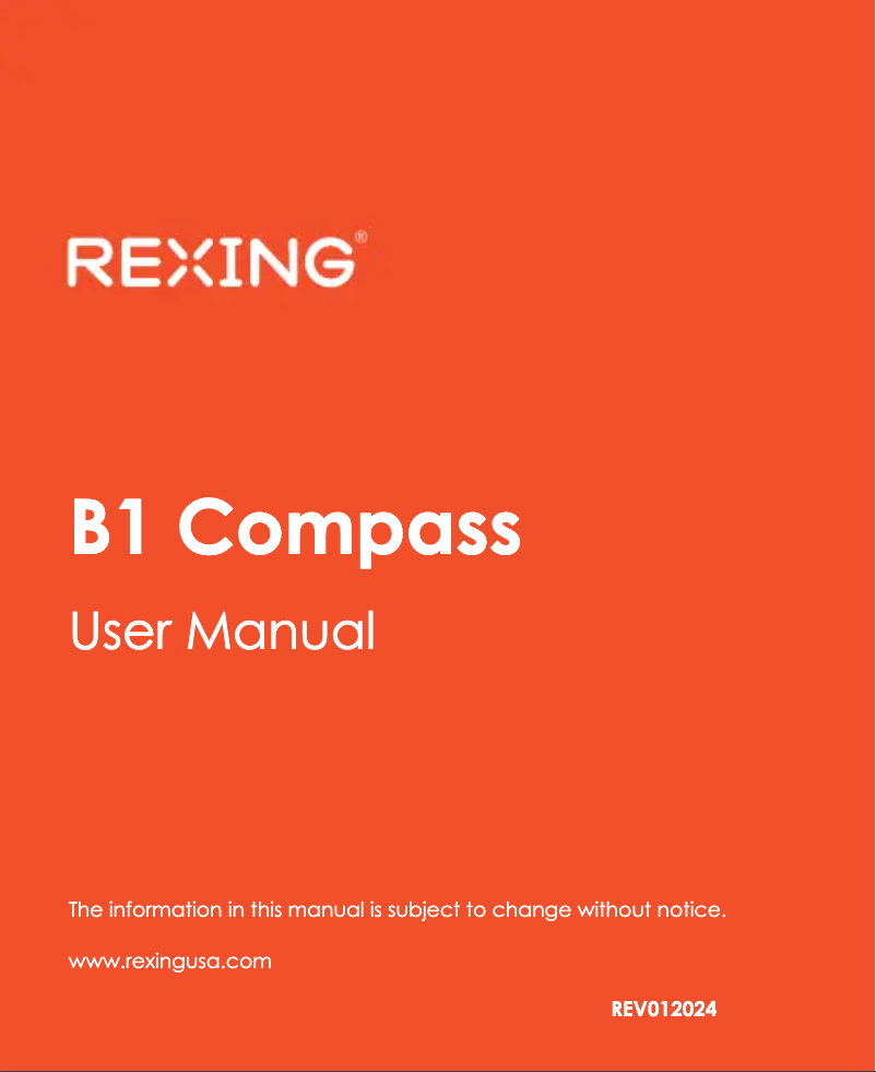 Página 1 del manual Manual de usuario Rexing B1 Compass