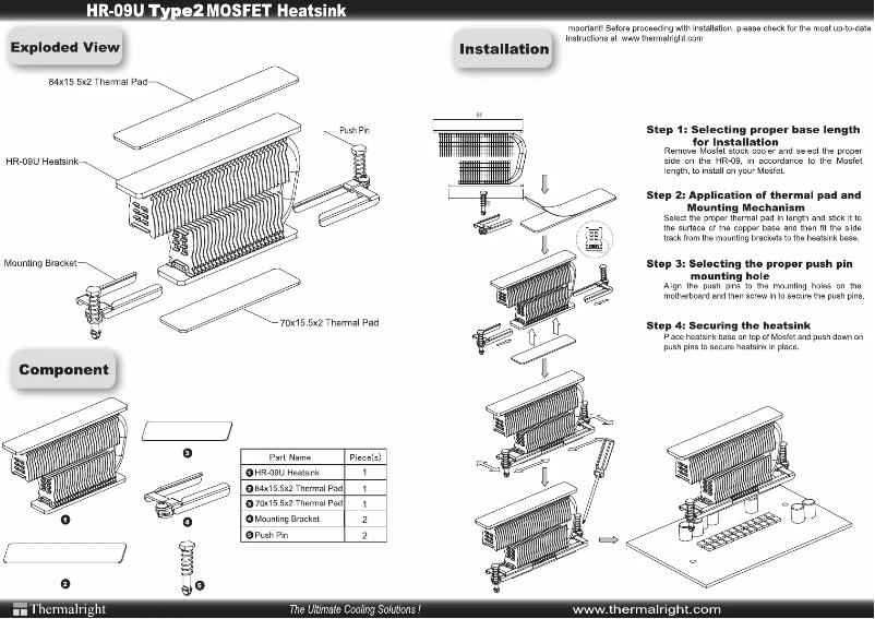 Page 1 de la notice Manuel utilisateur Thermalright HR-09U