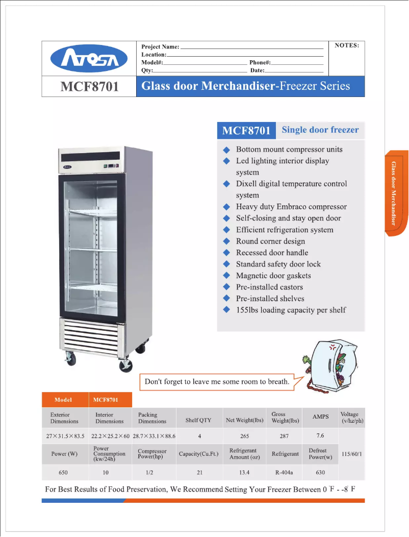 Image de la première page du manuel de l'appareil Commercial MCF8701