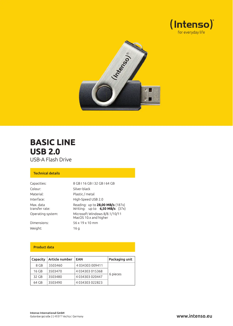 Page n°1 - Manuel utilisateur Intenso Basic Line USB 2.0