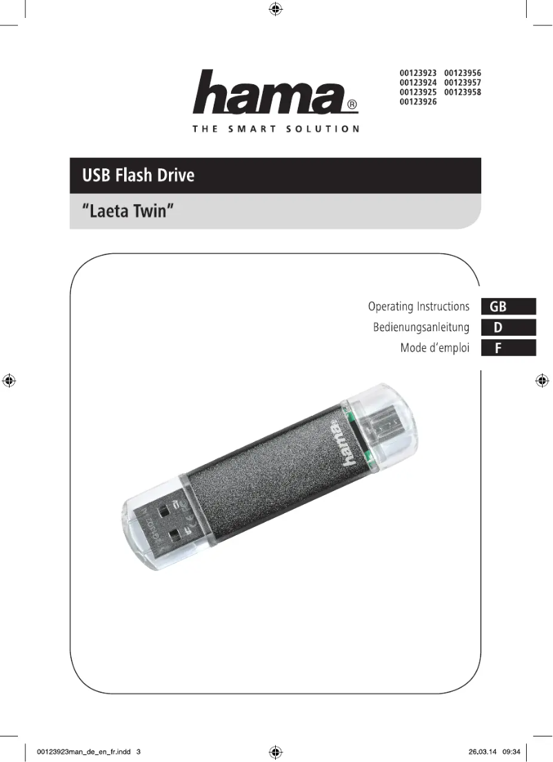 Image de la première page du manuel de l'appareil 32GB USB 2.0 00123958
