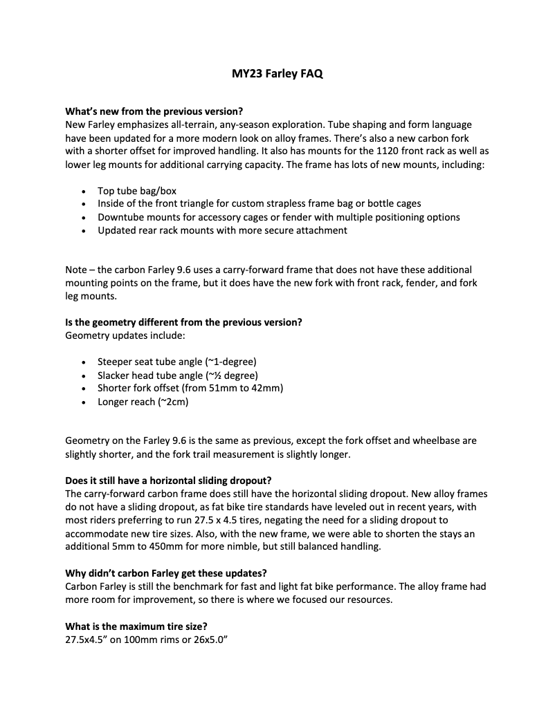 Page 1 de la notice FAQ Trek Farley 7