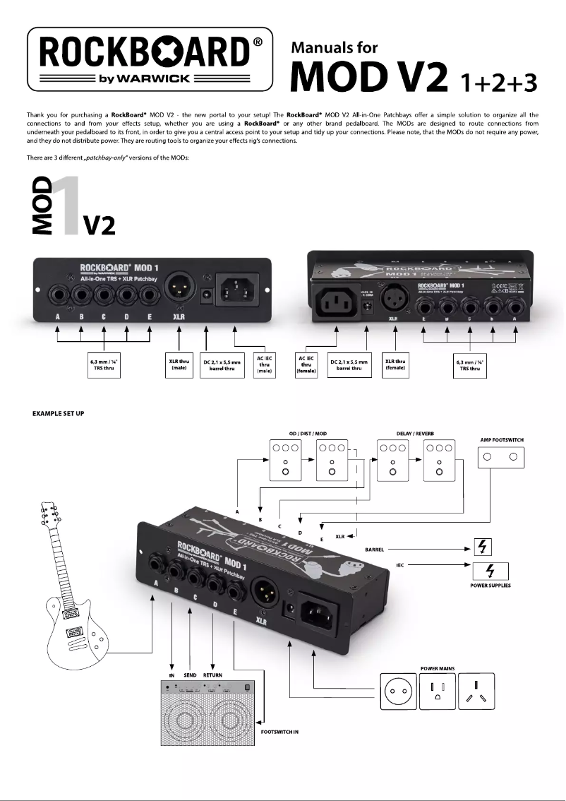 Page n°1 - Manuel utilisateur Rockboard MOD 1 V2 TRS