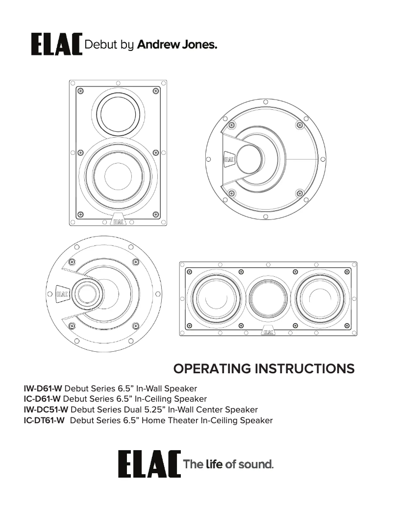Page n°1 - Fiche technique ELAC Debut IC-D61-W