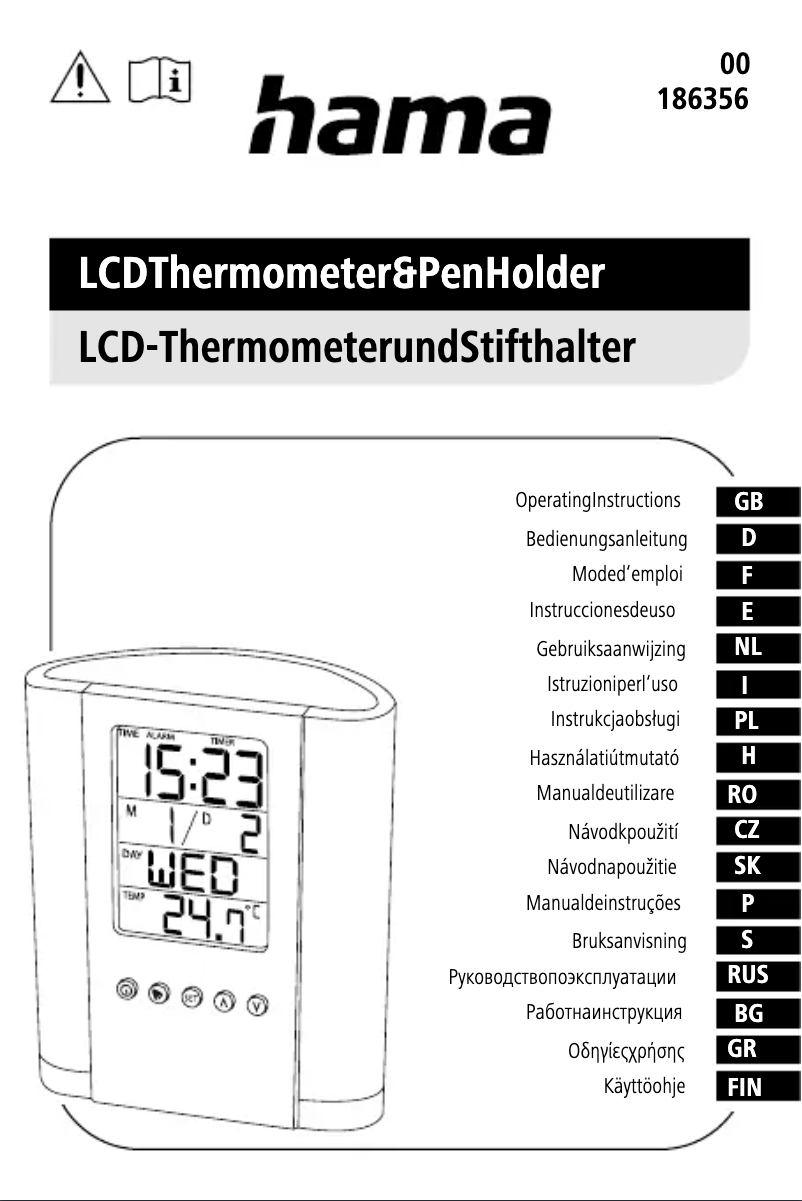 Page 1 de la notice Manuel utilisateur Hama 00186356