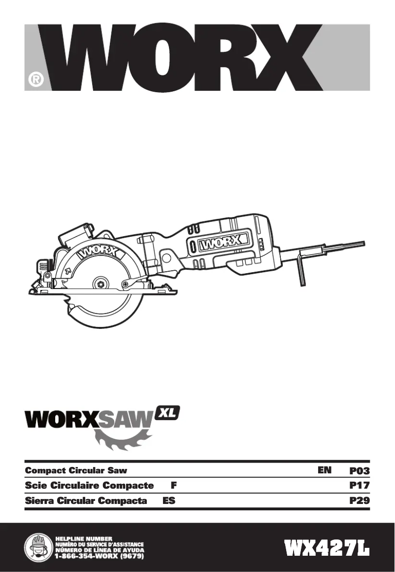 Page n°1 - Manuel utilisateur Worx WX427L