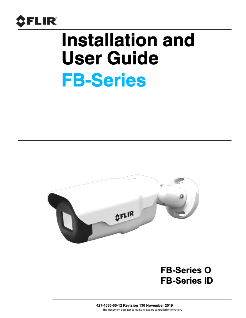 Page 1 de la notice Manuel utilisateur FLIR Elara FB-312-O