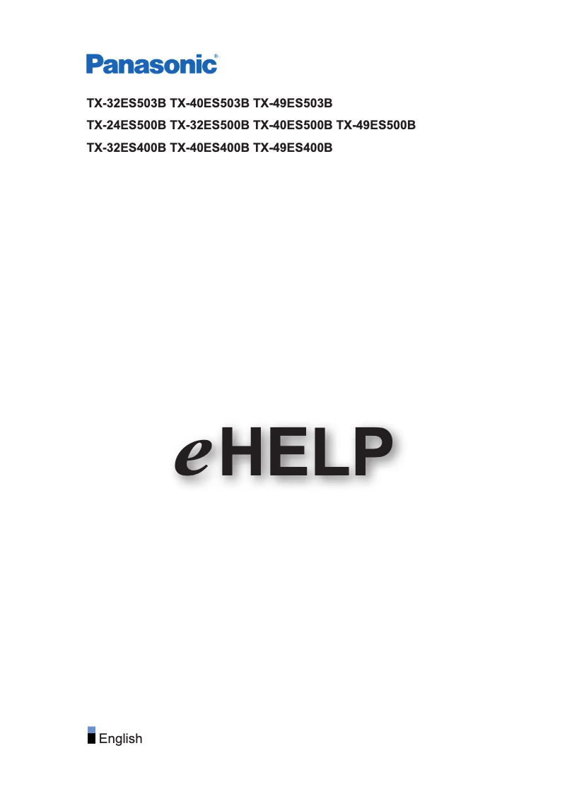 Page 1 de la notice Manuel utilisateur Panasonic TX-40ES400B