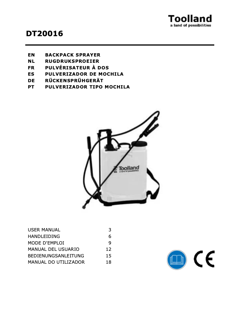 Image de la première page du manuel de l'appareil DT20016