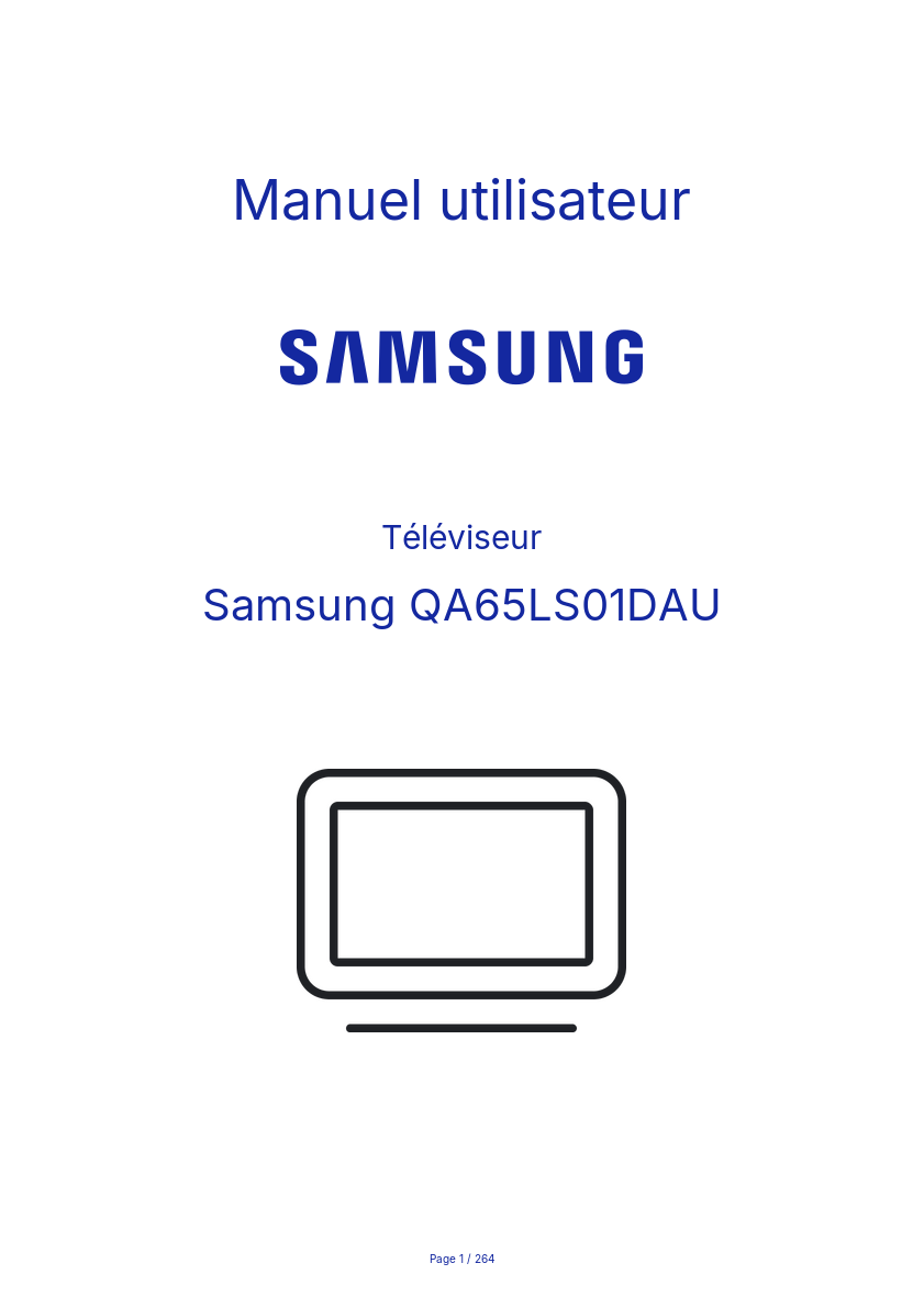 Page n°1 - Manuel utilisateur Samsung QA65LS01DAU