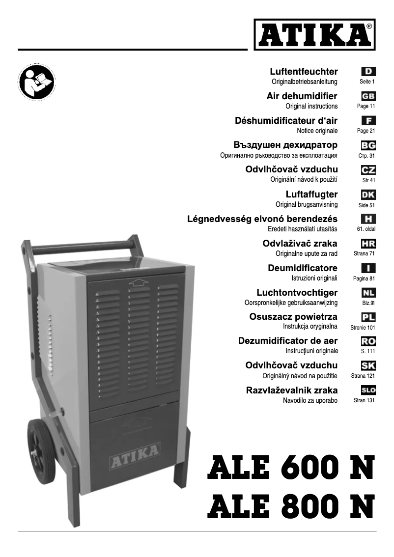 Image de la première page du manuel de l'appareil ALE 800 N