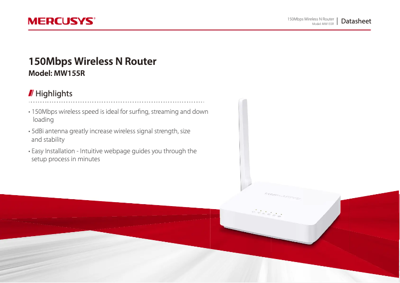 Image de la première page du manuel de l'appareil MW155R