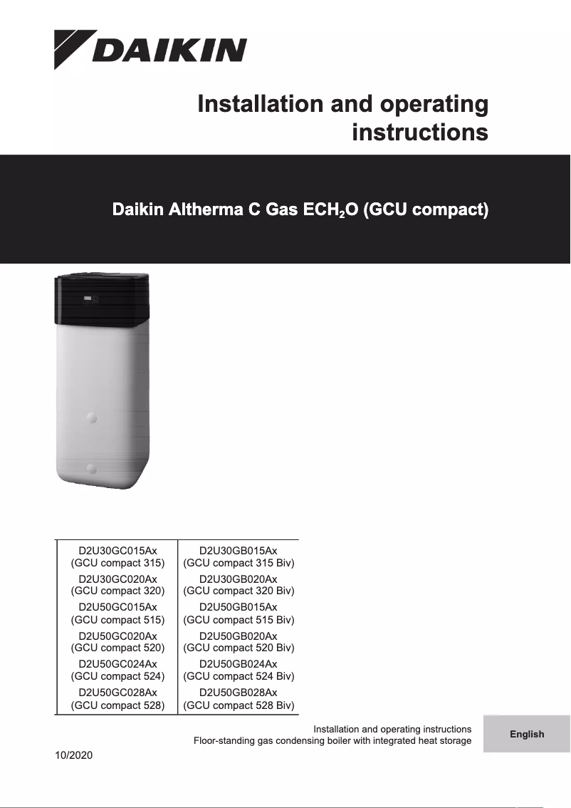 Image de la première page du manuel de l'appareil D2U30GB020AA