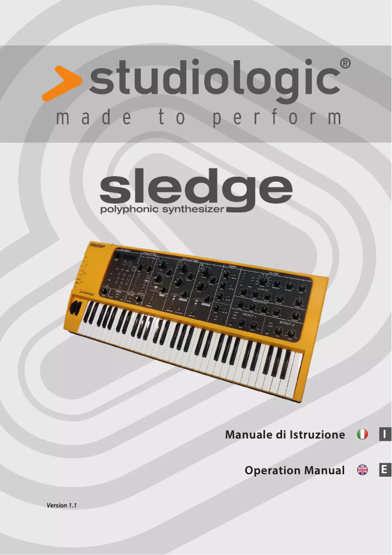 Page 1 de la notice Manuel utilisateur Studiologic Sledge 2