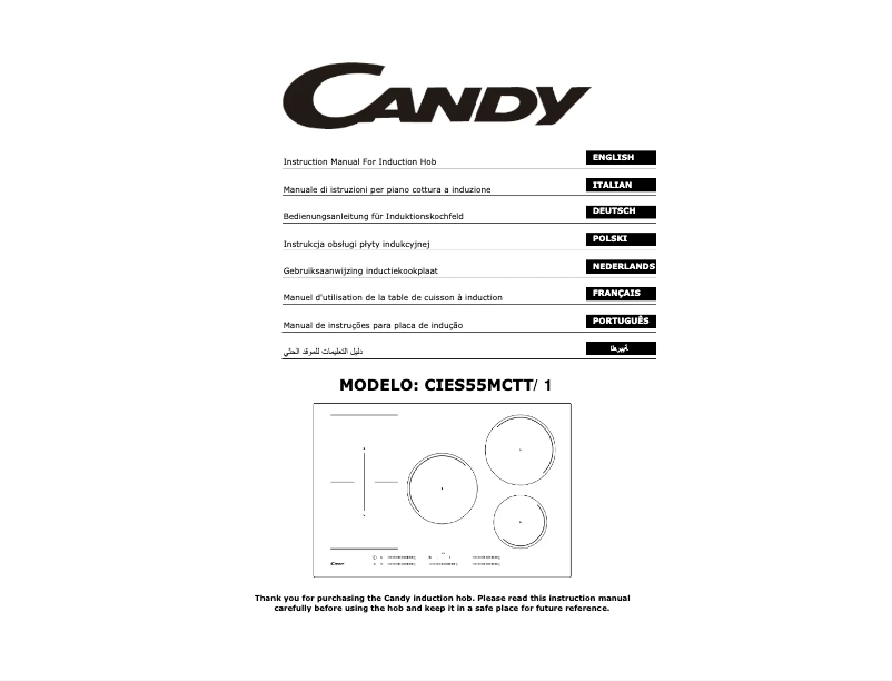 Page n°1 - Manuel utilisateur Candy CIES55MCTT/1