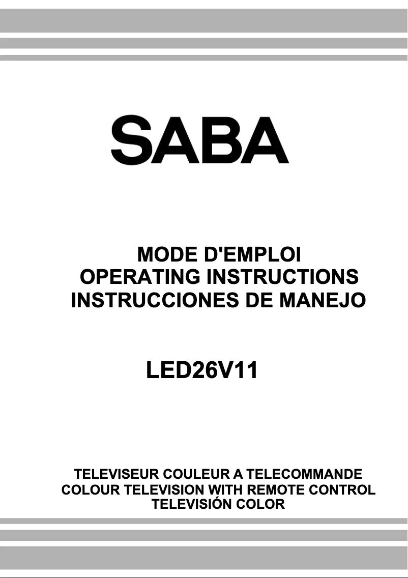 Page 1 de la notice Manuel utilisateur Saba LED26V11