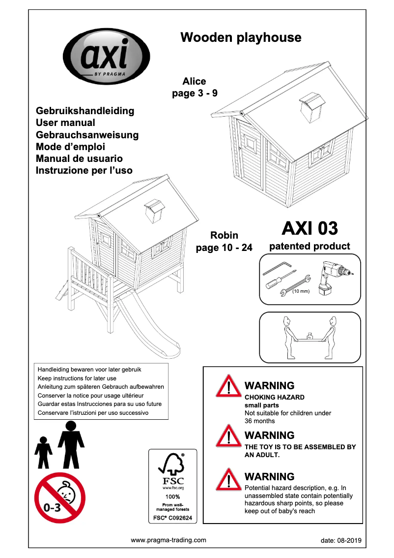 Page 1 de la notice Manuel utilisateur AXI Alice