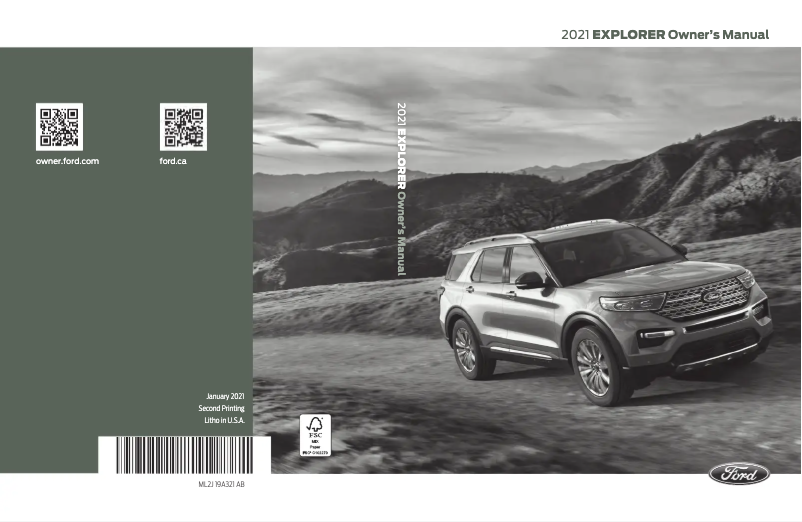 Page n°1 - Manuel utilisateur Ford Explorer (2021)
