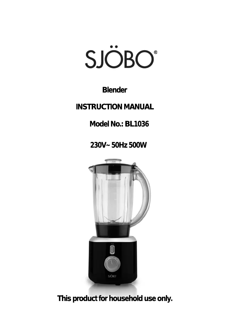 Page n°1 - Manuel utilisateur Sjöbo BL1036
