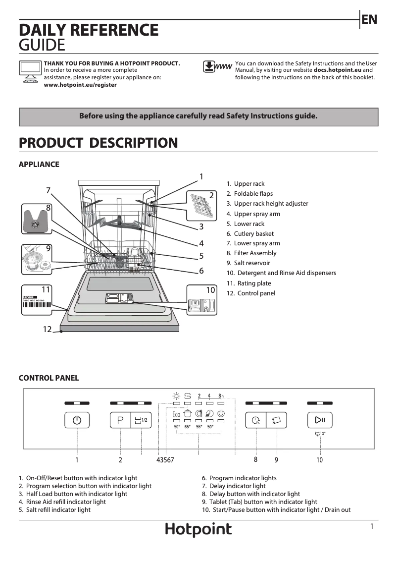 Page 1 de la notice Manuel utilisateur Hotpoint HBC 2B19 X UK