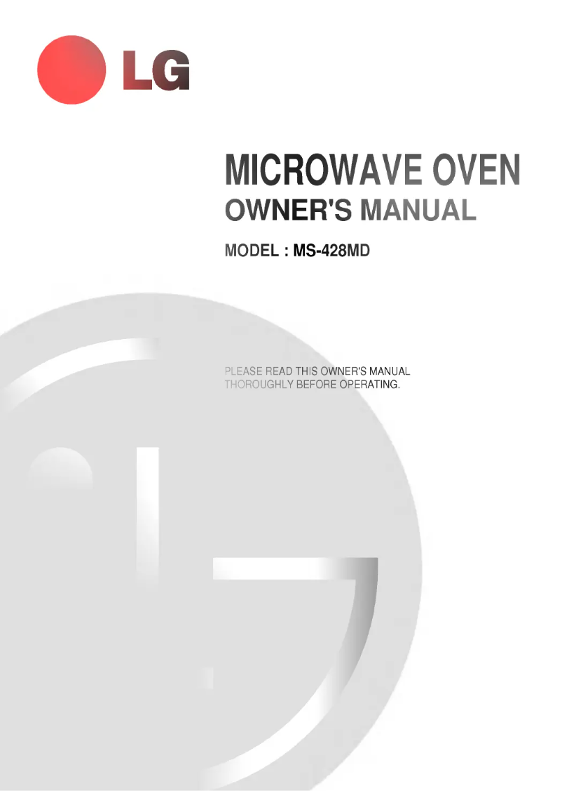 Page 1 de la notice Manuel utilisateur LG MS-428MD