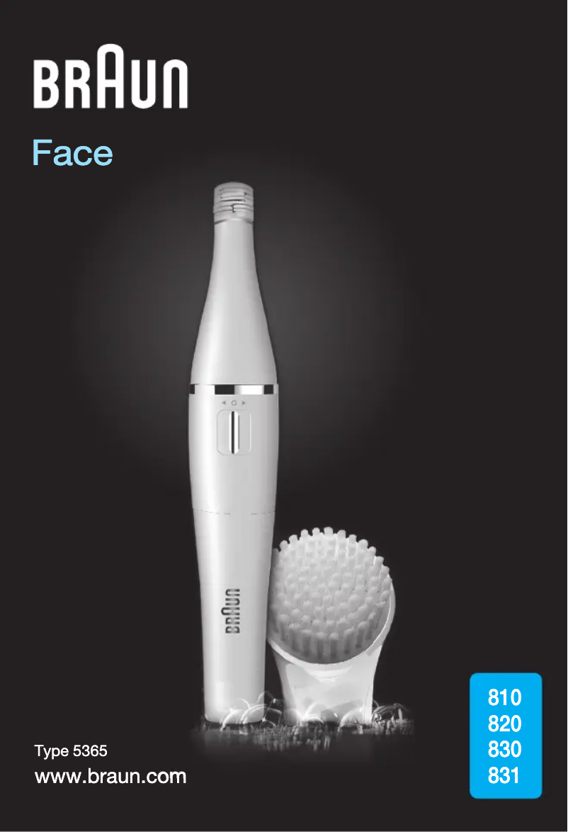 Page n°1 - Manuel utilisateur Braun SE830 Face