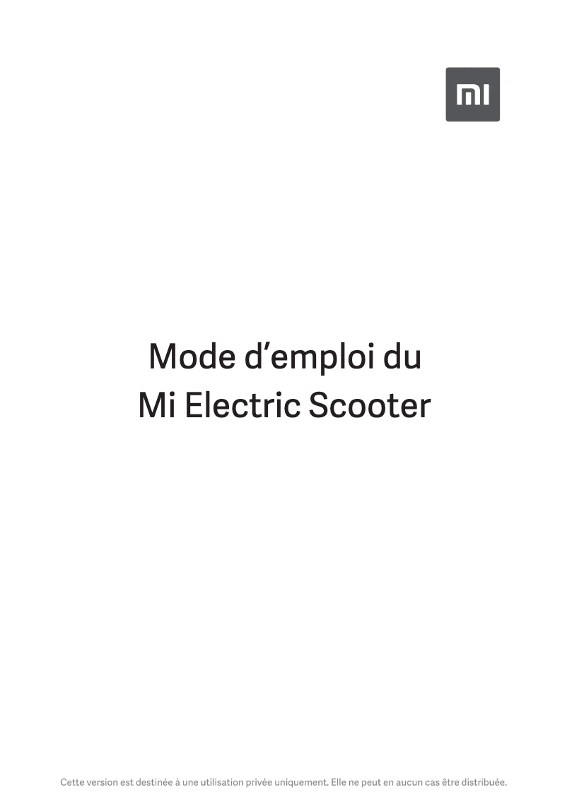 Page 1 de la notice Manuel utilisateur Xiaomi Mi Electric Scooter