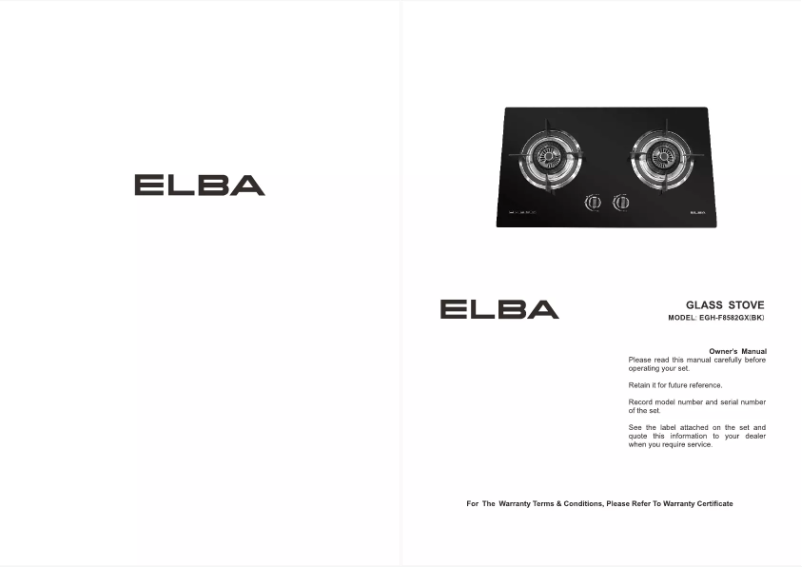 Image de la première page du manuel de l'appareil EGH-F8582GX(BK)