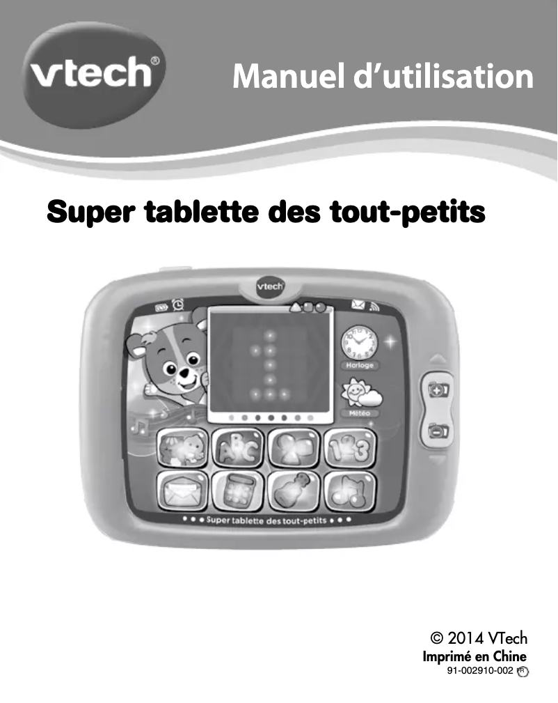 Page n°1 - Manuel utilisateur Vtech Super tablette des tout-petits Nino