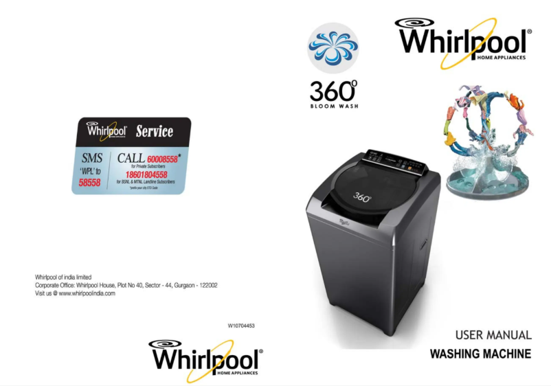 Page 1 de la notice Manuel utilisateur Whirlpool Bloomwash World Series 8
