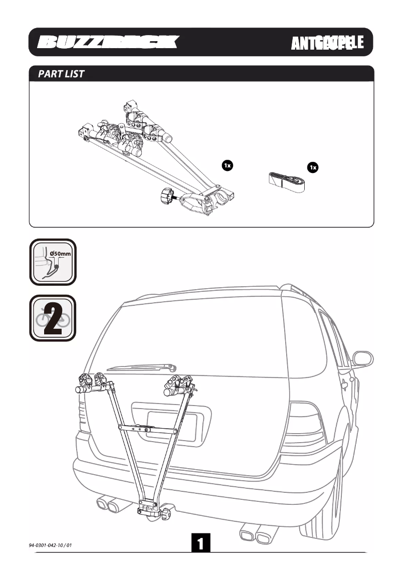 Page 1 de la notice Manuel utilisateur Buzz Rack Gazelle
