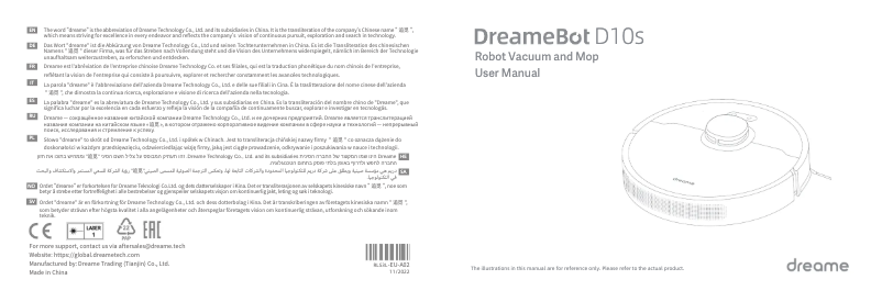 Imagen de la primera página del manual del dispositivo D10s