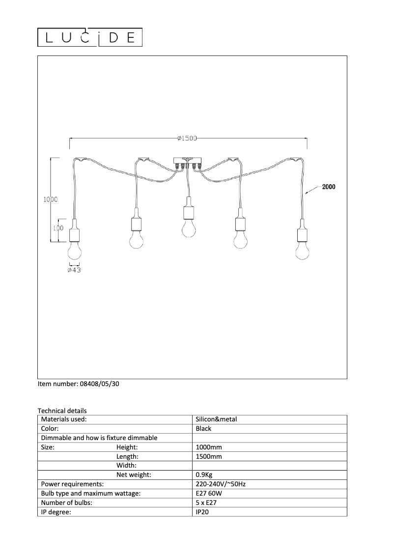 Page n°1 - Manuel utilisateur Lucide Fix multiple 08408/05/30