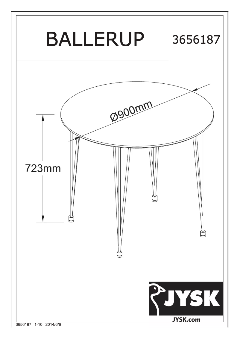 Page n°1 - Manuel utilisateur JYSK Ballerup (90x73)