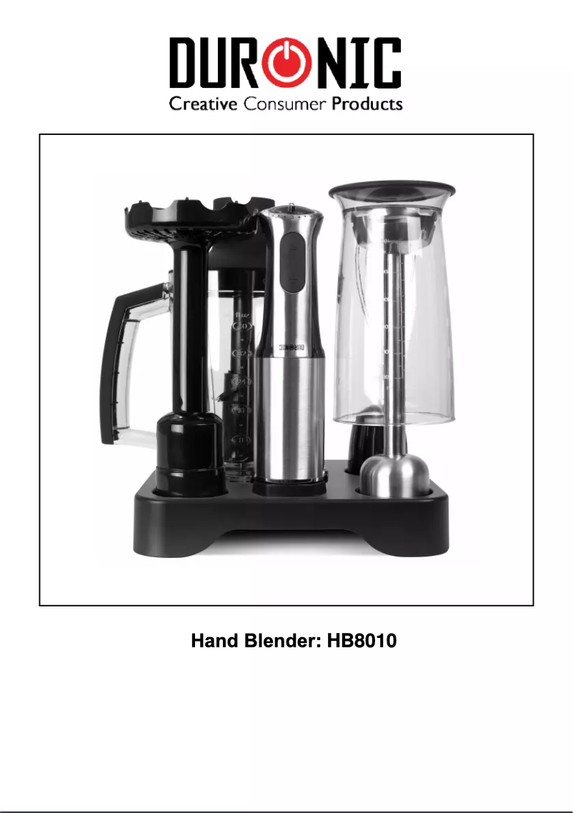 Page 1 de la notice Manuel utilisateur Duronic HB8010