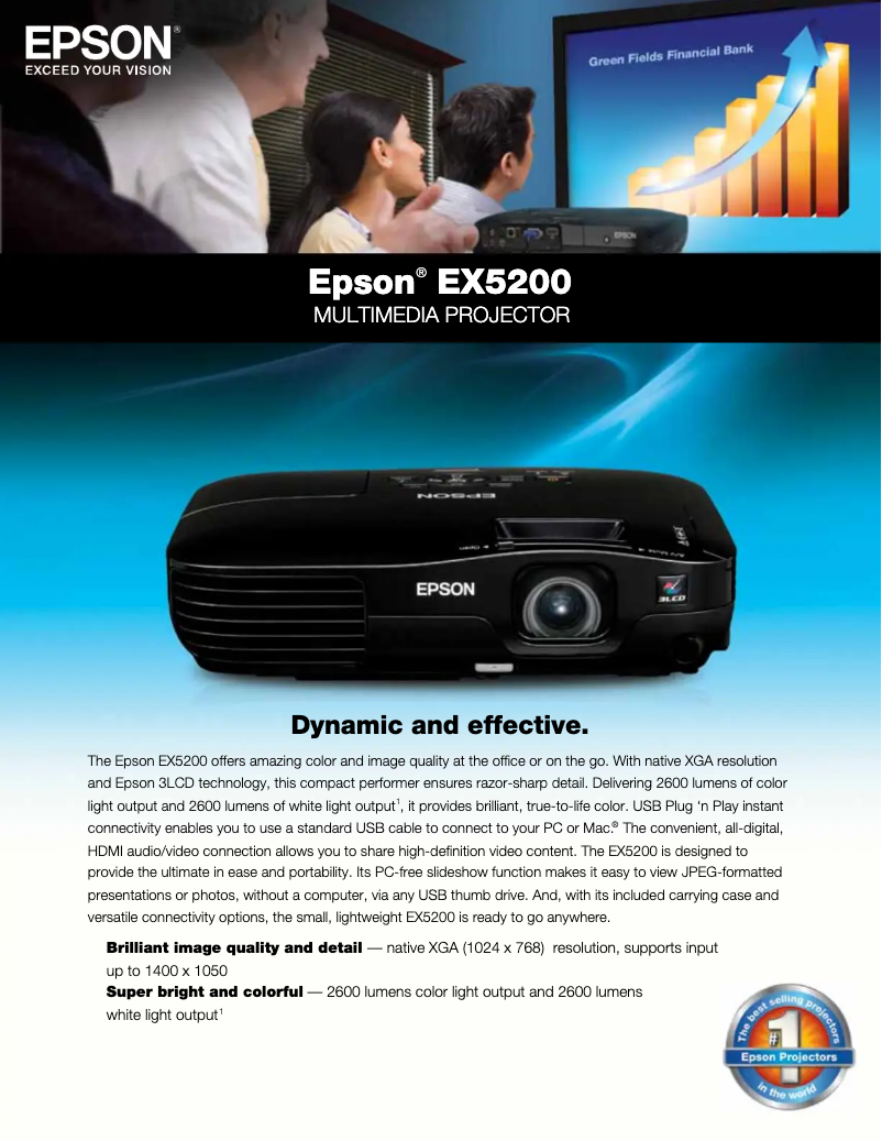 Page 1 de la notice Brochure Epson EX5200