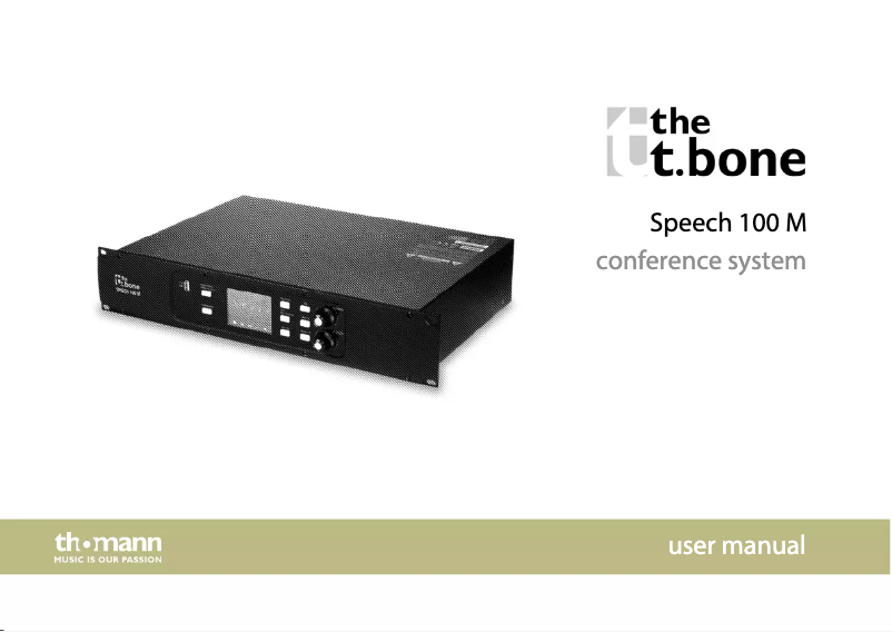 Page n°1 - Manuel utilisateur the t.bone Speech 100 M
