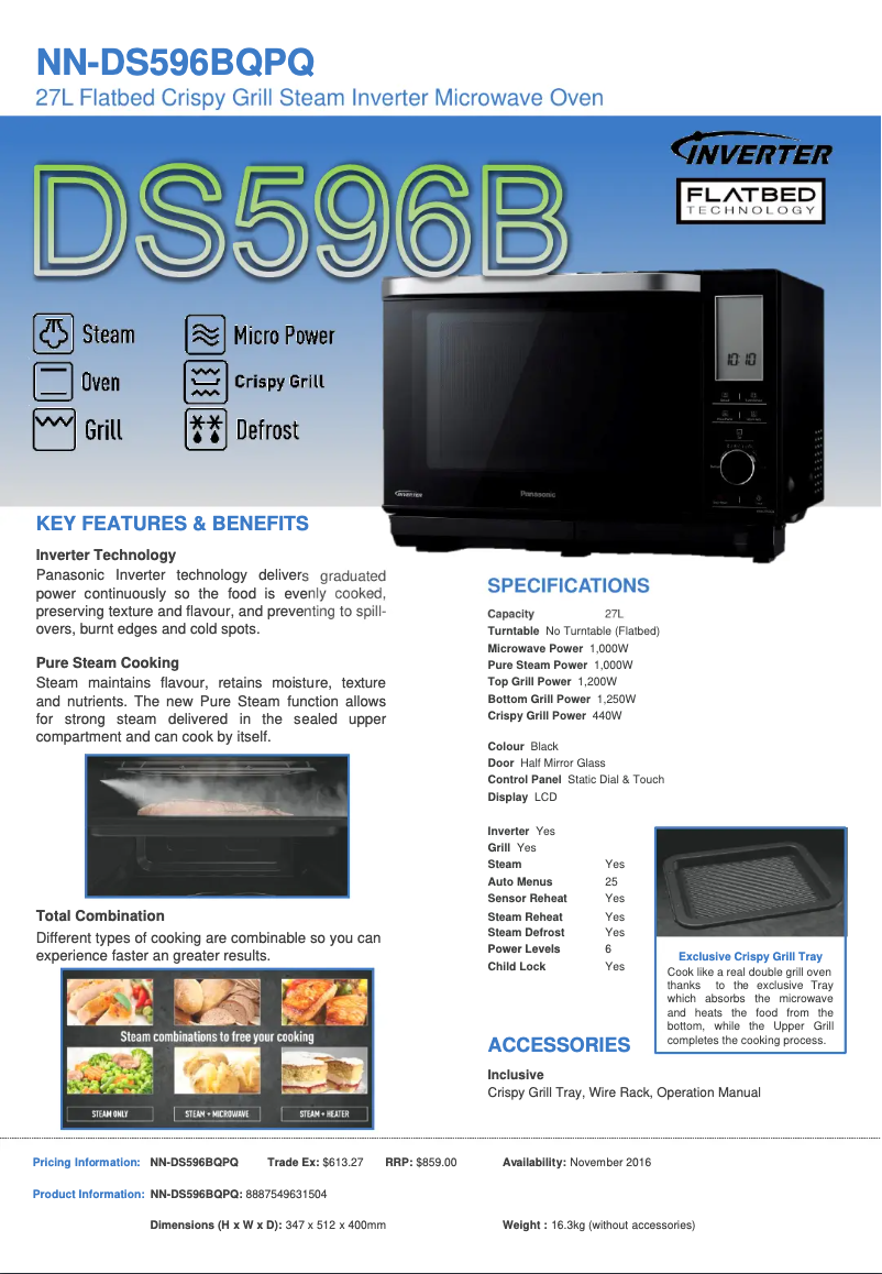 Imagen de la primera página del manual del dispositivo NN-DS596B