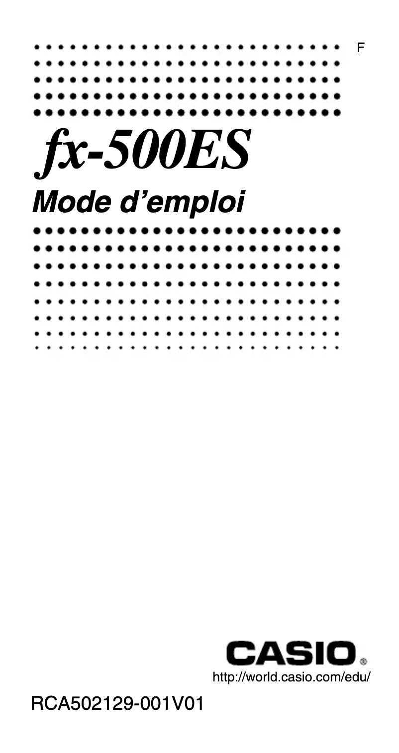 Page 1 de la notice Manuel utilisateur Casio FX-500ES