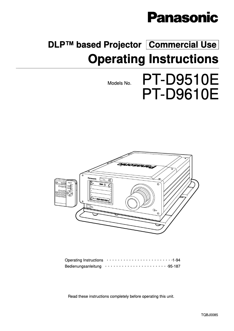 First page image of the manual for PT-D9510