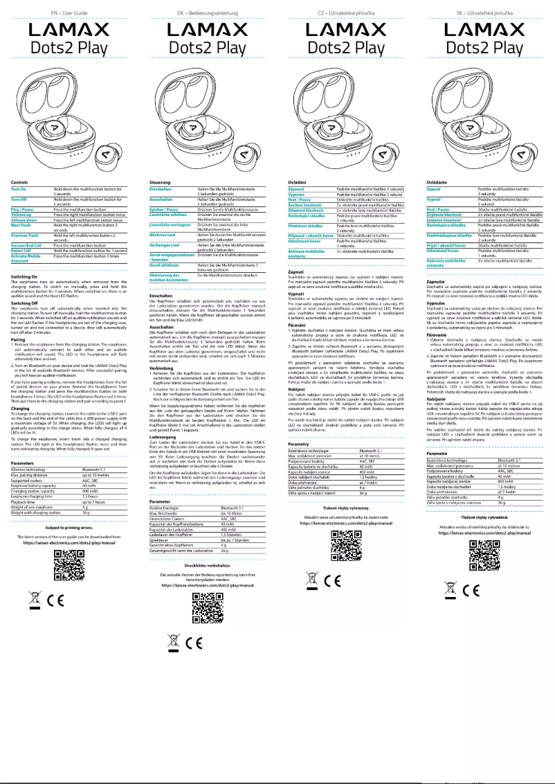 Page n°1 - Manuel utilisateur Lamax Dots2 Play