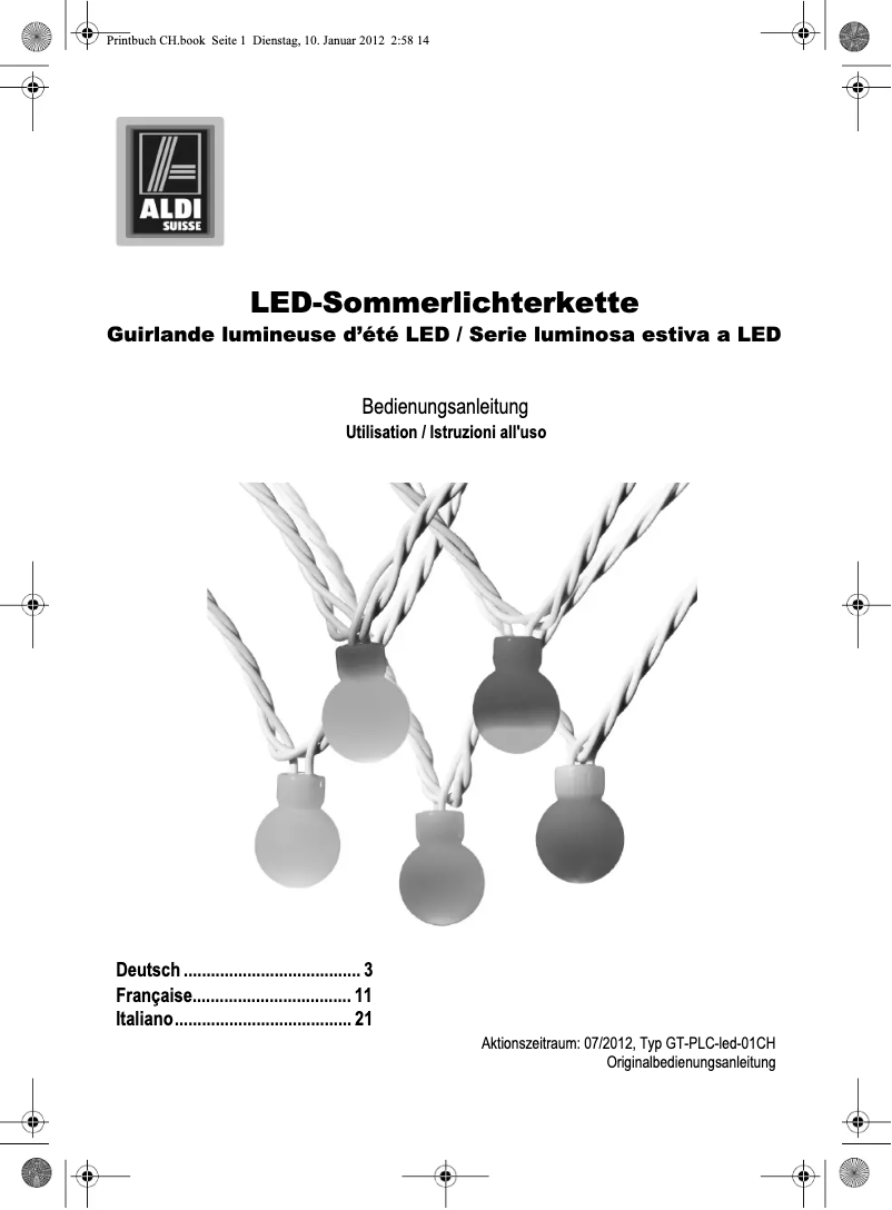 Image de la première page du manuel de l'appareil GT-PLC-led-01