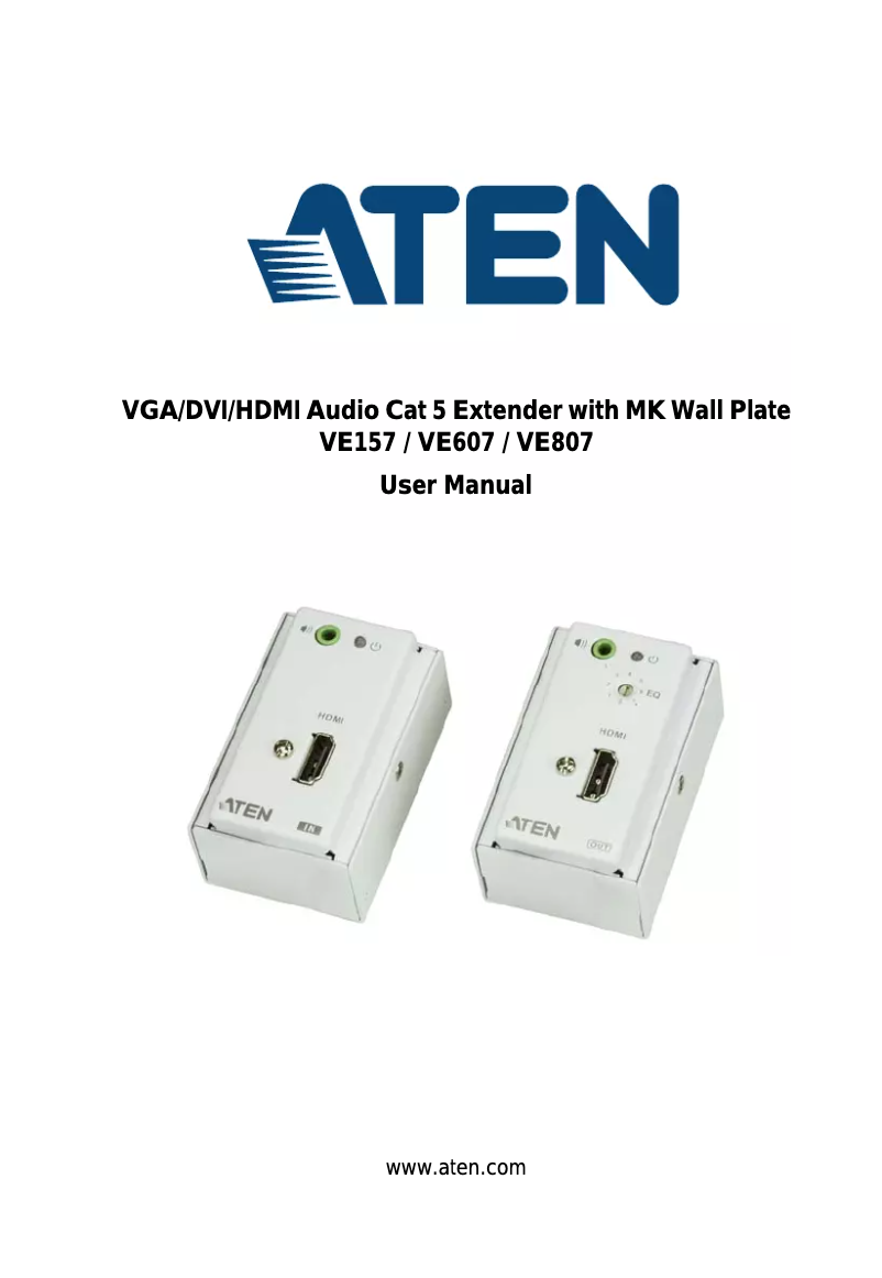 Imagen de la primera página del manual del dispositivo VE807