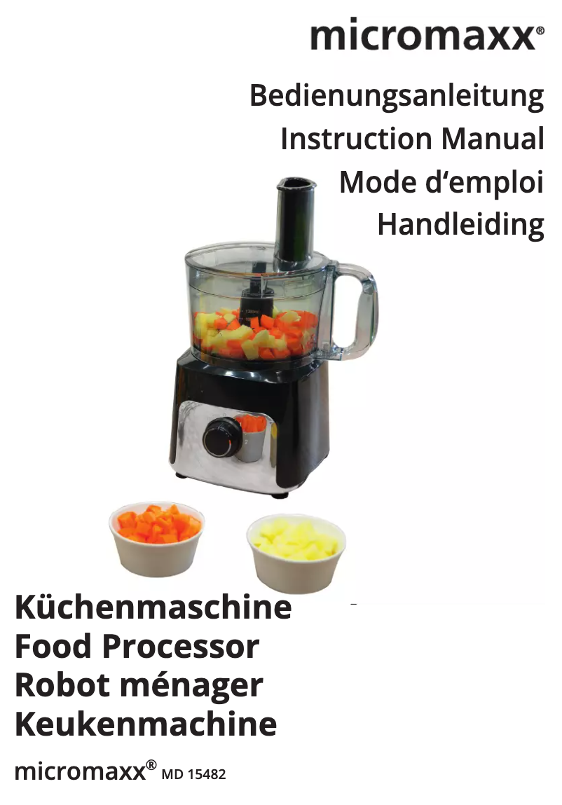 Page 1 de la notice Manuel utilisateur Micromaxx MD 15482