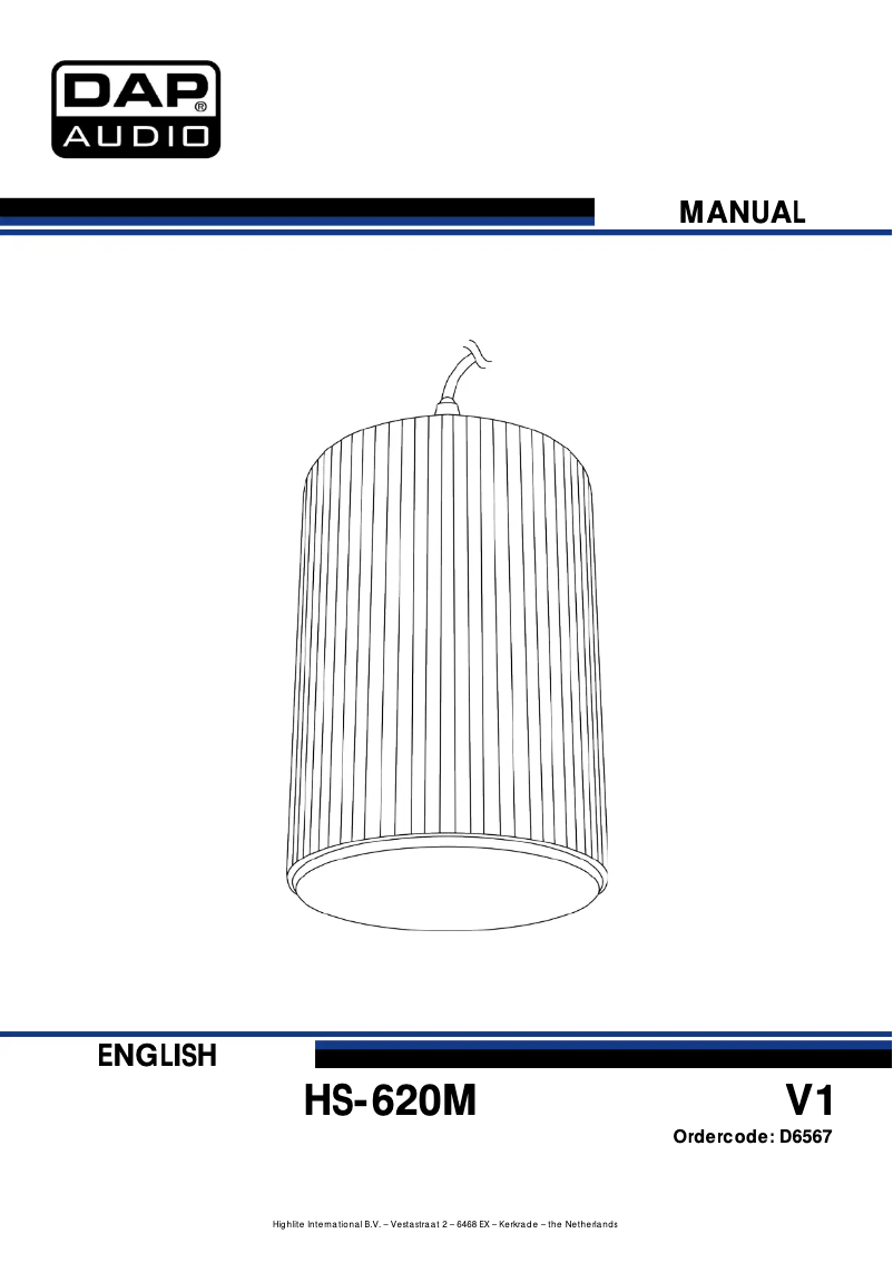 Page n°1 - Manuel utilisateur DAP-Audio HS-620M