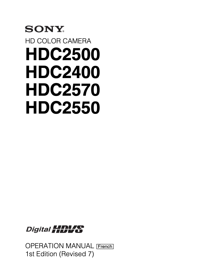 Image de la première page du manuel de l'appareil HDC-2400