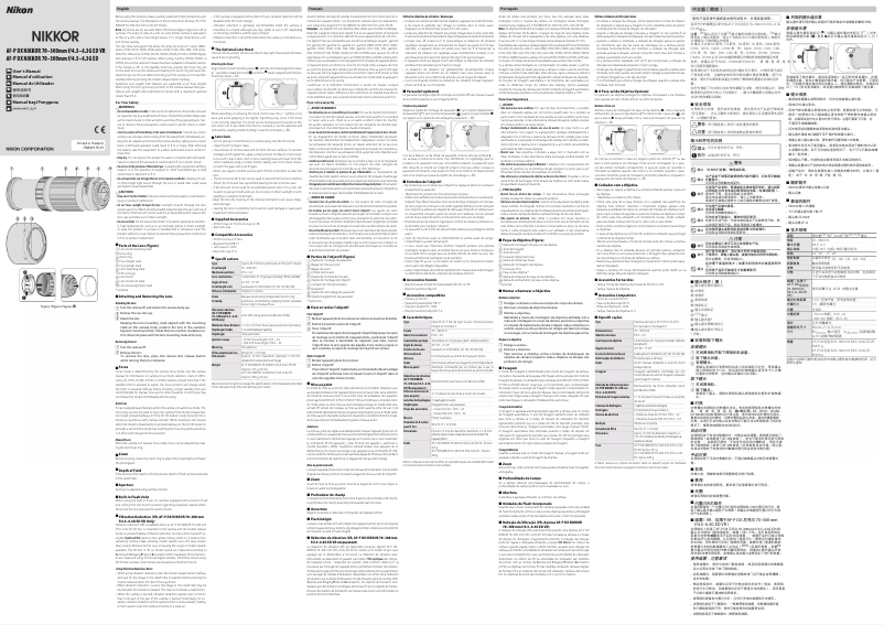 Page 1 de la notice Manuel utilisateur Nikon AF-P DX Nikkor 70-300mm f/4.5-6.3G ED VR