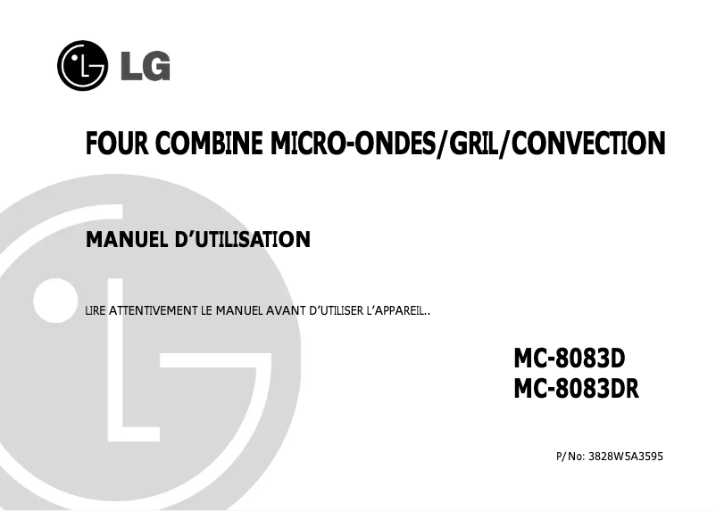 Page 1 de la notice Manuel utilisateur LG MC-8083D
