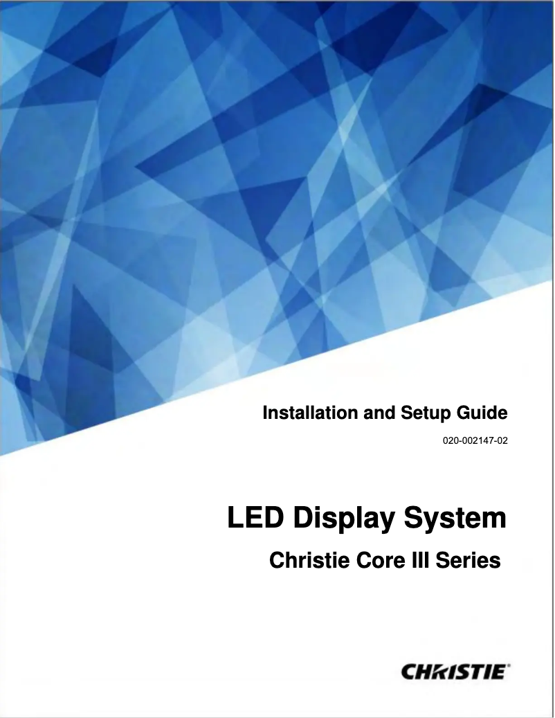 Page 1 de la notice Manuel utilisateur Christie Core III