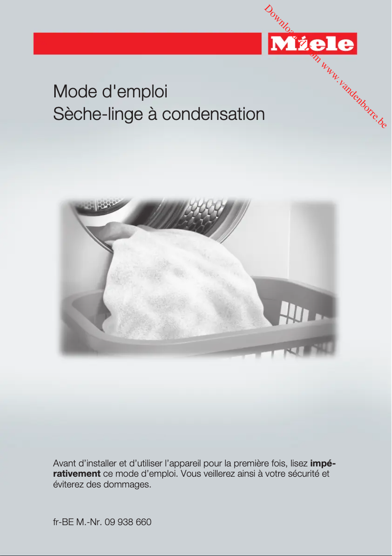 Page 1 de la notice Manuel utilisateur Miele TDA 150 C